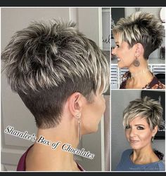 Pin by Diane Nicola on Hairstyles | Short spiked hair, Short hair haircuts, Short hair styles Choppy Hairstyles, Short Silver Hair