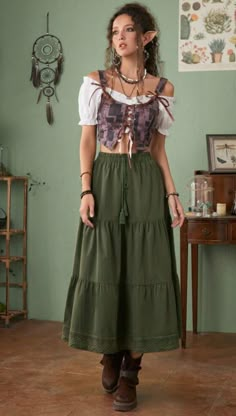 Earth Tone Witch Outfit, Britta Core, Fairy Pirate Aesthetic, Everyday Fairy Outfit, Celtic Aesthetic Outfit, Mystical Aesthetic Outfits, Earth Witch Aesthetic Outfit, Hobbit Outfit Female, Elfcore Outfits