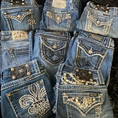 Never Worn Jeans, Very Good Condition Need Gone Asap Sizes- 25,26,27,28,30, And 5 Dream Pants, Dreamy Clothes, Country Jeans, The Slim Shady, 2000s Jeans, 00s Mode, Mcbling Fashion, Chloe Boots, Worn Jeans