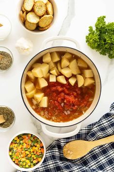 the ingredients to make this soup include potatoes, carrots and other vegetables