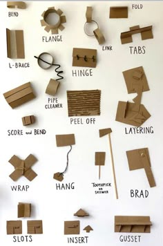 the instructions for making cardboard boxes with scissors and tape on them, including strips of construction paper