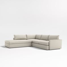 There's a reason it's called Lounge. This L-shaped sectional sofa, part of our ultimate family room collection, features deep, low seats, super-soft back cushions and throw pillows that invite piling on and sinking in. Slim, modern track arms lighten the look and provide maximum sitting space, making the sectional sofa perfect for movie nights or binge-watching your favorite series on TV. Composed of a right-arm sofa, corner and left-arm bumper, the Lounge deep three-piece sectional is a Crate & Crate And Barrel Sectional Sofa, Crate And Barrel Sectional, Sitting Space, Sofa Corner, Bumper Sectional, Corner Sectional, Movie Nights, Three Piece, L Shape