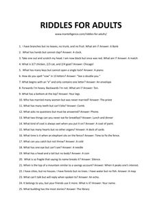 riddles for adults with answers in english