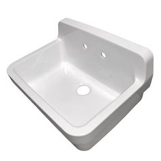 a white sink sitting on top of a counter