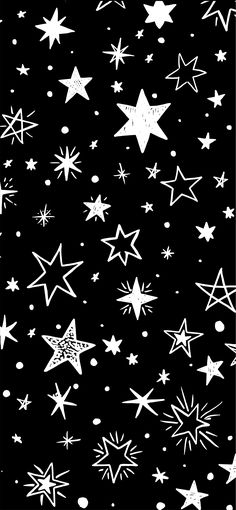 black and white stars pattern on a dark background