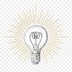 a light bulb with two bulbs in the middle and sunbursts around it