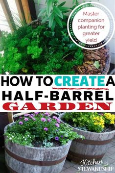 how to create a half barrel garden