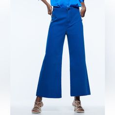 Brand New Condition Zara Jumpsuit, Zara Pants, Pant Jumpsuit, Wide Leg, Color Blue, Size 2, Pants For Women, Zara, Brand New