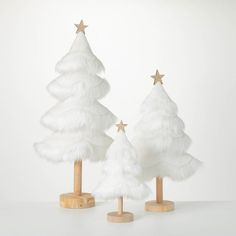 Faux Fur Tabletop Tree Set 3 Small Tabletop Christmas Tree, Desktop Christmas Tree, Wood Christmas Trees, Fur Tree, Whimsical Style, Tabletop Christmas Tree, Wood Christmas Tree, Decorating Styles, Holiday Centerpieces