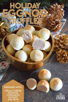 the cover of holiday eggnog truffle