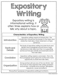 expoptory writing worksheet with information about expoptory writing in english