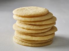 a stack of cookies sitting on top of a table