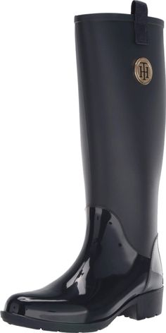 PRICES MAY VARY. Hardware-gold finish Tall shaft rain boot Tommy Hilfiger Rain Boots, Metal Branding, Boots Woman, Blue Boots, Rain Boot, Pull On Boots, Tommy Hilfiger Women, Pull Tab, Gold Finish