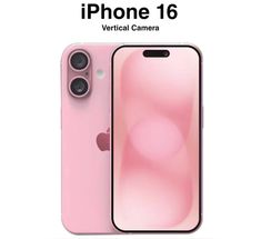 an advertisement for the iphone 16 camera is shown in front of a white background with pink and