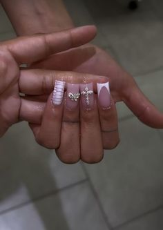 Colored Acrylic Nails, Work Nails, French Acrylic Nails, School Nails, Short Square Acrylic Nails, Acrylic Nails Coffin Pink, Unique Acrylic Nails, Long Square Acrylic Nails, Bling Acrylic Nails