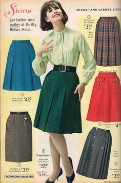 Fashion 1960s, 20th Century Fashion, Look Retro, Sixties Fashion, Pleated Skirts, Boys Fashion, 1960s Fashion, Moda Vintage