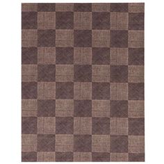 a brown and black rug with squares on it