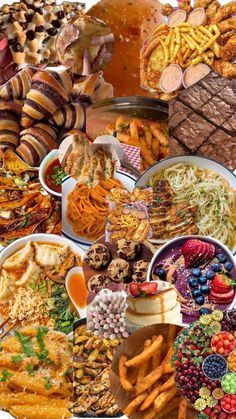 a collage of different types of food