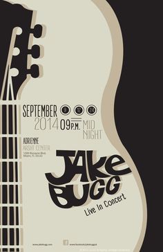 a poster for the concert with an acoustic guitar