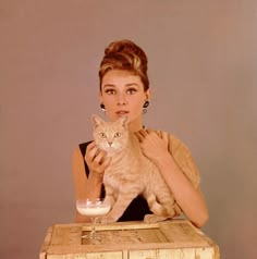 Audrey Hepburn in Breakfast at Tiffany's (1961) Audrey Hepburn Aesthetic, Audrey Hepburn Movies, Cats Tumblr, Manic Pixie Dream Girl, Holly Golightly, Aesthetic Cat, Cat Poster, Breakfast At Tiffany's