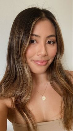 Light Brown Hair On Filipino, Carmel Balayage Asian Hair, Light Brown Hair With Highlights Olive Skin, Asian Golden Brown Hair, Golden Carmel Hair, Honey Blonde Hair Olive Skin, Light Brown Front Pieces Hair, Light Golden Brown Hair With Highlights, Honey Brown Hair Asian