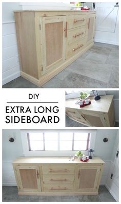 an extra long sideboard made out of wood