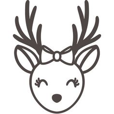 a reindeer with a bow on its head