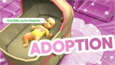 a baby in a crib with the caption'give baby up for adoption '