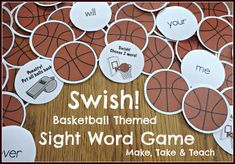 a basketball themed sight word game for kids