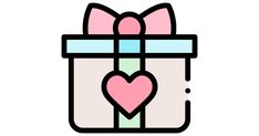 a gift box with a heart on it