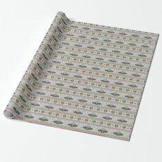 a green and pink pattern wrapping paper