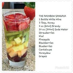 the rainbow sangria is one of the most popular drinks in america, and it's only served with fresh fruit