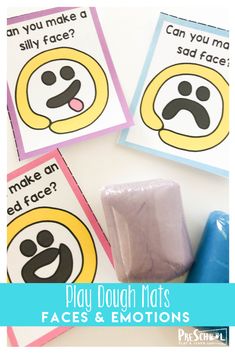 play dough mats with faces and emotions for kids to practice socializing skills in the classroom