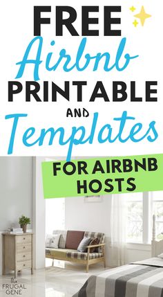 the free printable and templates for airbnn host's bed room