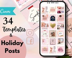 With a Consistent look, Promotional & Quote templates for high engagement - Milk Pink Minimal Beauty Instagram templates are guaranteed to bring you a consistent feed, boost your engagement and you can save your significant time. You will edit our templates in CANVA which is EASY to use and FREE with free CANVA accounts. #pinktonebrand #instagramtemplates #canvatemplates #socialmediapost #beautysalonpost #manicuretemplates #nailsalonpost Minimal Beauty, Hello Sunday, Instagram Board, Holiday Sales