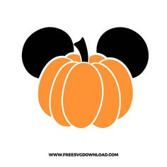 an orange pumpkin with mickey ears on it