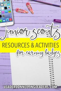 a notebook with the words junior scott's resources and activities for caring babies on it