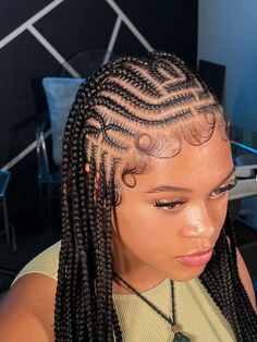 Tribal braids. #cornrows Braids With Designs, Braids Designs, Hair Braid Designs, Braided Hairstyles For Teens, Cute Box Braids Hairstyles