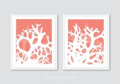 two framed art prints with coral coral coral coral coral coral coral coral coral coral coral coral coral