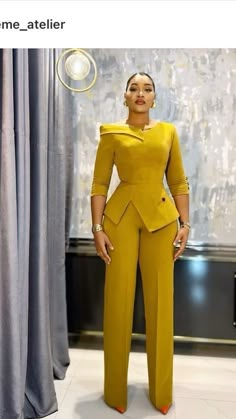 2 Piece Office Wear, Cooperate Wears Ideas, African Pants Suit For Women, Cooperate Outfits For Women Pants, 2piece Outfits Pants, Two Piece Outfits Pants Classy, Convocation Outfit, Graduation Suit, Stylish Black Women