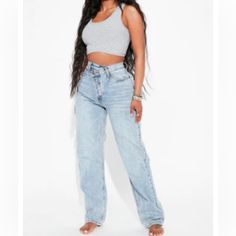 Nwt Fashion Nova Crossover Jeans, 90s Fit Size 1 Button And Zip Closure Back Pockets Sneak Attack, Fashion Nova Outfits, White Dresses For Women, Fashion Nova Jeans, Womens Loungewear, Black & White, Shop Maxi Dresses, Rompers Women, Wide Leg Jeans