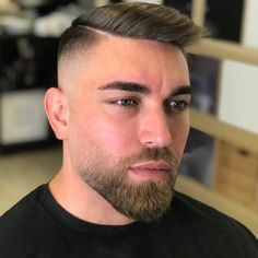 A Fade Haircut, Faded Beard Styles, Black Men Beard Styles, Short Hair With Beard, Beard And Mustache Styles, Mens Hairstyles With Beard, Beard Styles Short, Beard Haircut, Mustache Styles