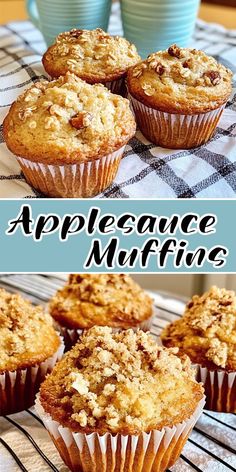 Whip up these moist and delicious Applesauce Muffins 🍎! Perfect as a snack or breakfast, they’re packed with apple flavor and a touch of spice for a cozy, healthy treat. #ApplesauceMuffins #HealthyBaking #EasyRecipes #FallBaking #SnackIdeas #BreakfastTreats Applesauce Muffins Easy, Cinnamon Applesauce Muffins, Apple Walnut Muffins, Apple Oat Muffins, Applesauce Muffin Recipe, Baking With Applesauce, Cinnamon Applesauce, Pecan Muffins, Applesauce Muffins