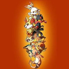 pokemon wallpaper with many different types of cartoon characters on it's back side