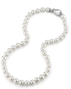 Known as the highest quality Japanese Akoya pearls, Hanadama pearls come with superior luster, certified by the Japan Pearl Science Laboratory. Opt for our ultra-glossy Hanadama Akoya White Pearl Necklace, displaying the best of 8.5-9.0mm pearls with extra-thick nacres and mesmerizing sheen.

Choose from our gorgeous shades of white, rose and ivory and customize your necklace with the length of your choice, as well as a matching clasp, crafted from finest white or yellow gold. Science Laboratory, Akoya Pearl Necklace, White Pearl Necklace, Necklace Clasps, Pearl Necklaces, Akoya Pearls, Pearl Gemstone, Shades Of White, Elegant Necklaces