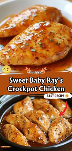 the baby ray's crockpot chicken recipe is shown