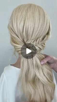 SalonCentric on Instagram: "Low Pony, Low Problems 😉 cutest tutorial by #ittakesaproteam artist @annette_updo_artist using @surfacehairhealth Blowout Line ✨  I used @surfacehairhealth Blowout Cannabis Seed Oil Texture Spray to the braid before fanning it out for more volume.  #ponytail #braidstyles #braids #fishtailbraid #ponytailbraids #donnabellahair #bridalhair #surfacehairhealth #behindthechair #reelsinstagram #hairtutorial #hairtutorials #hairvideo #americansalon #saloncentric #ittakesaproteam #modernsalon #maneaddicts #hairhacks #bohohair #festivalhair #quickupdo #easyupdo" Braided Low Bun Tutorial, Ponytail Updo With Braid, Homecoming Updo Hairstyles Tutorial, Easy Ponytail Updo, Easy Low Pony Hairstyles, Low Ponytail Wedding Hair, Messy Ponytail Tutorial, Braided Updo Tutorial, Updo Long Hair