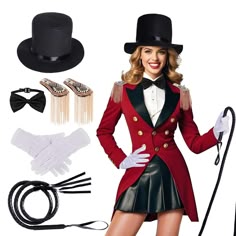 PRICES MAY VARY. COMPLETE CIRCUS RINGMASTER COSTUME ACCESSORIES:Our circus Ringmaster Costume Accessories includes a bow tie, whip, epaulettes and more as shown in the picture. All the ringmaster costume accessories you need in one package. REALISTIC EPAULETTES DESIGN: The intricately designed epaulettes enhance the authenticity of the ringmaster look. Perfect for both men and women, this adult Circus Ringmaster Costume will make you the life of any party or cosplay event. EASY TO USE RINGMASTER COSTUME: Whether dressing up for Halloween or a circus themed party, our circus ringmaster costume is suitable. Each accessory is easy to wear, ensuring you spend less time getting ready and more time enjoying the festivities. ADULTS RINGMASTER COSTUME ACCESSORIES:Designed for both women and men, t Female Ring Leader Costume, Woman Magician Costume, Circus Ringmaster Costume Women, Magician Costume Women, Circus Theme Outfits, Circus Theme Costume, Circus Theme Party Outfits, Circus Outfit Ideas, Circus Party Costume