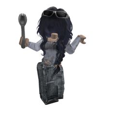 an animated woman holding a fork and spoon in her hand with both hands on the side