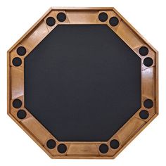 an octagonal wooden frame with black dots on the edges and sides, isolated against a white background